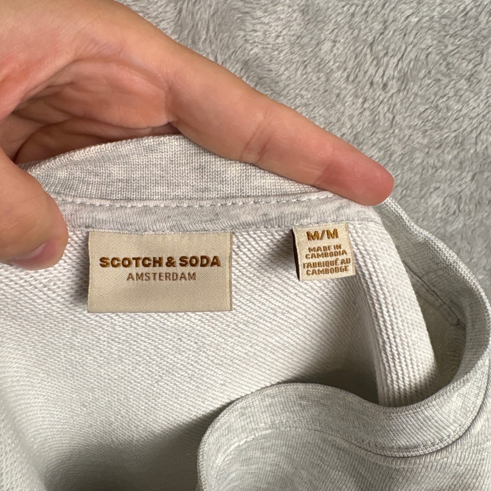 Scotch & Soda Tokyo Graphic Crewneck Sweatshirt Gray Cotton Womens Medium Preppy - Picture 3 of 8